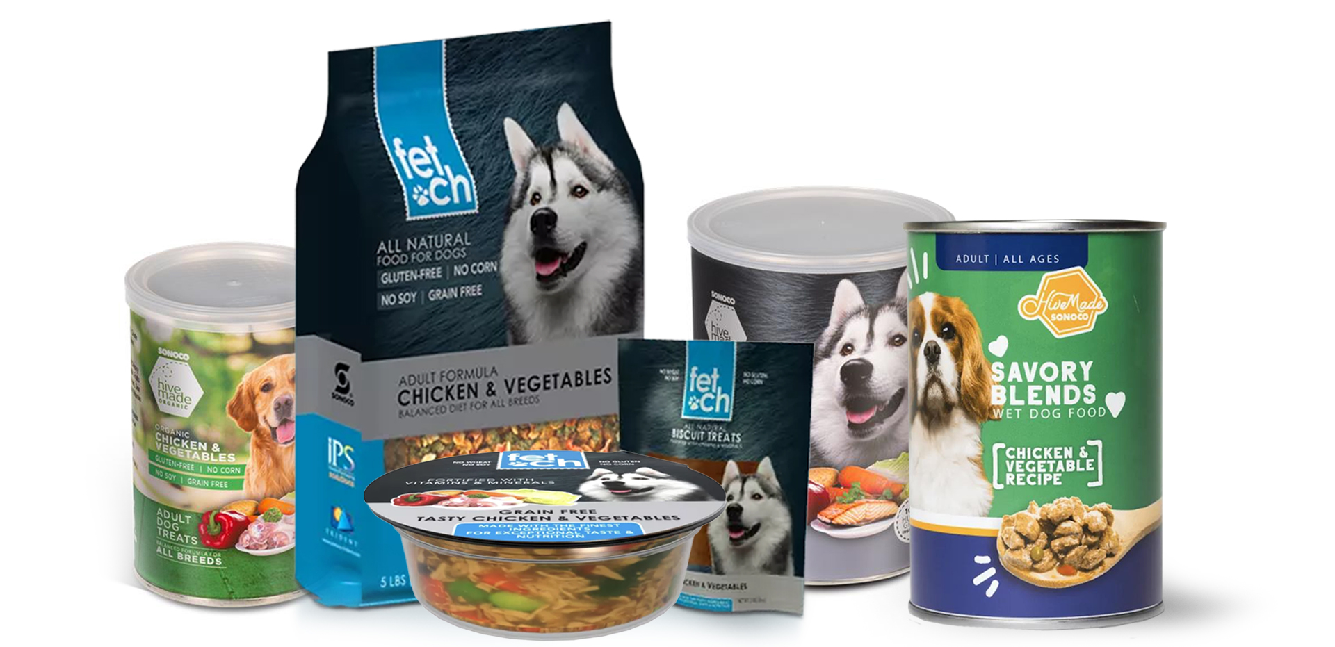 Emballages de produits alimentaires pour animaux de compagnie