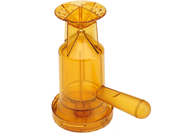 amber plastic dispenser with handle