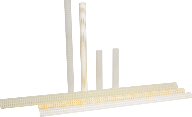 collection de tubes blancs et blanc cassé avec des trous